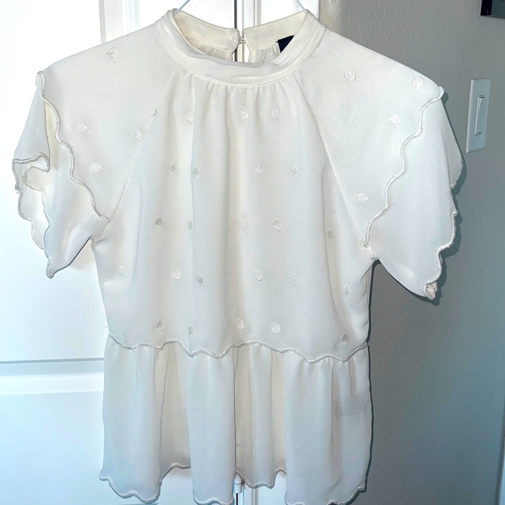 White Top with Polka Dots